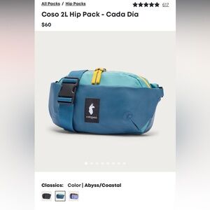 NWOT Cotopaxi Coso 2L Hip Pack in Abyss/Coastal